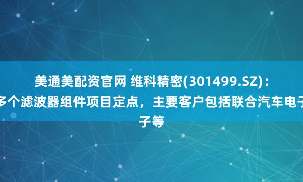 美通美配资官网 维科精密(301499.SZ)：有多个滤波器组件项目定点，主要客户包括联合汽车电子等